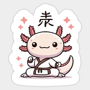 cute axolotl karate Sticker